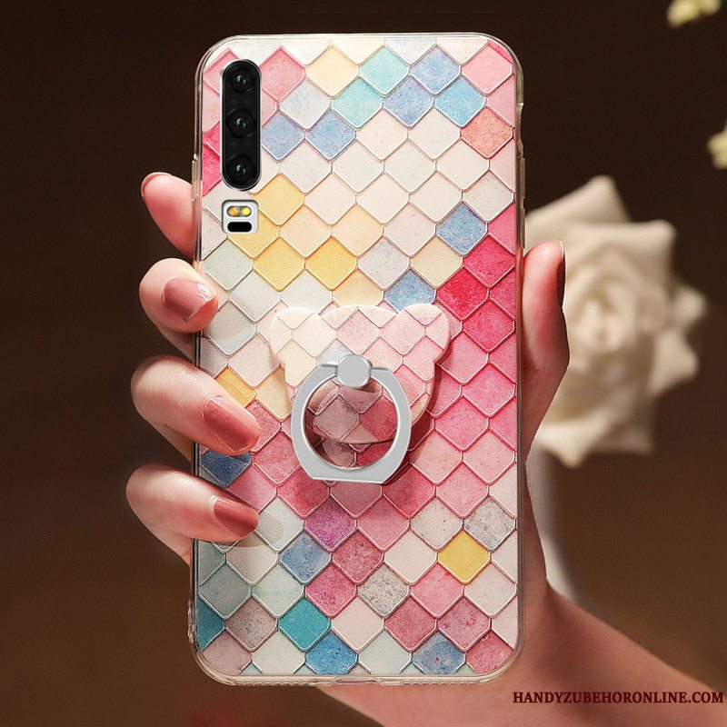 Etui Huawei P30 Tasker Simple Let Tynd, Cover Huawei P30 Silikone Lyserød Smuk