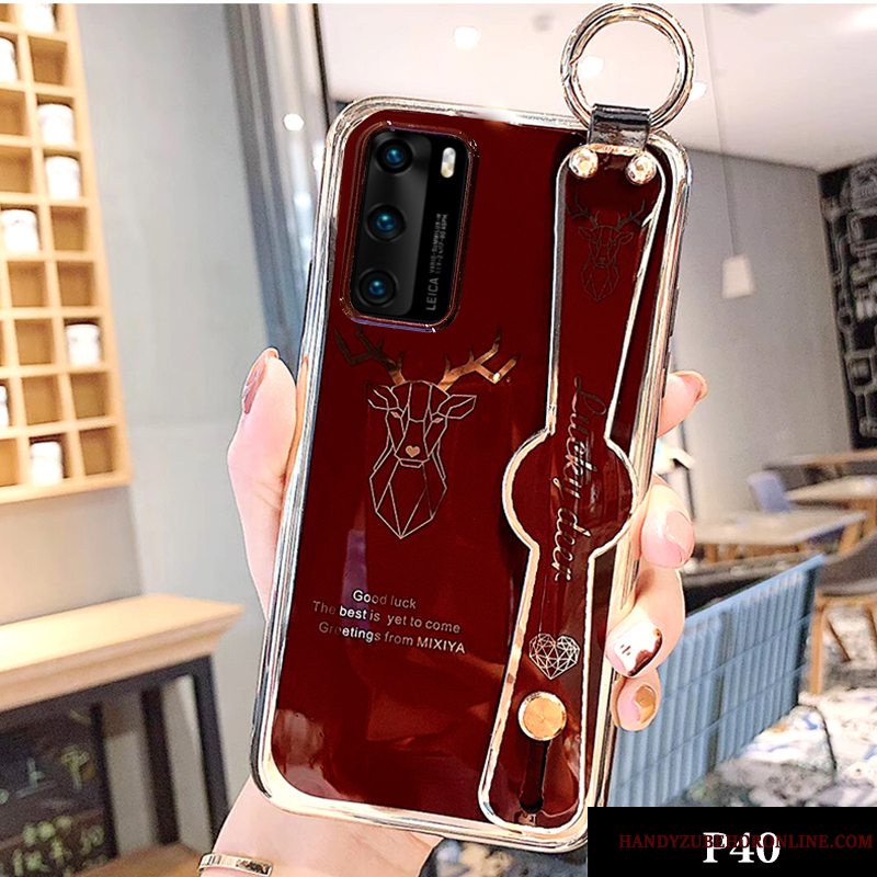 Etui Huawei P40 Beskyttelse Vinrød Net Red, Cover Huawei P40 Silikone Af Personlighed Telefon