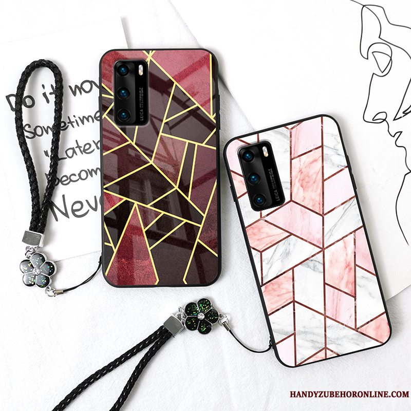 Etui Huawei P40 Kreativ Net Red Elskeren, Cover Huawei P40 Tasker Trend Glas