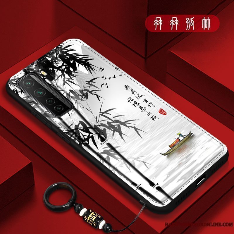 Etui Huawei P40 Lite 5g Tasker Af Personlighed Trend, Cover Huawei P40 Lite 5g Kreativ Kinesisk Stil Hvid