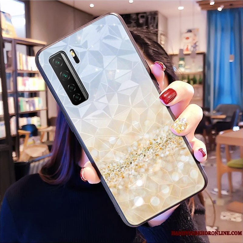 Etui Huawei P40 Lite 5g Tasker Net Red Blå, Cover Huawei P40 Lite 5g Blød Tilpas Mønster