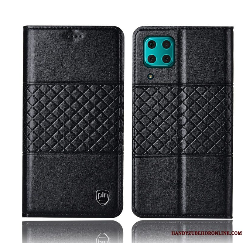 Etui Huawei P40 Lite Beskyttelse Sort Anti-fald, Cover Huawei P40 Lite Læder Telefon