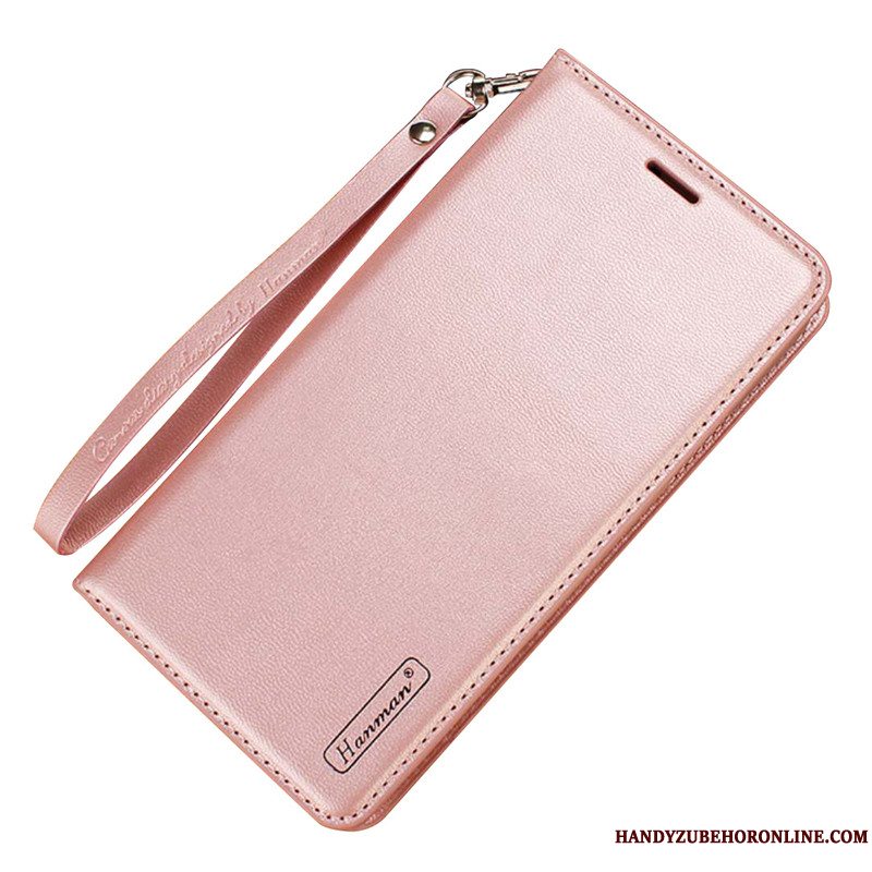 Etui Huawei P40 Lite Læder Anti-fald Lyserød, Cover Huawei P40 Lite Folio Telefon