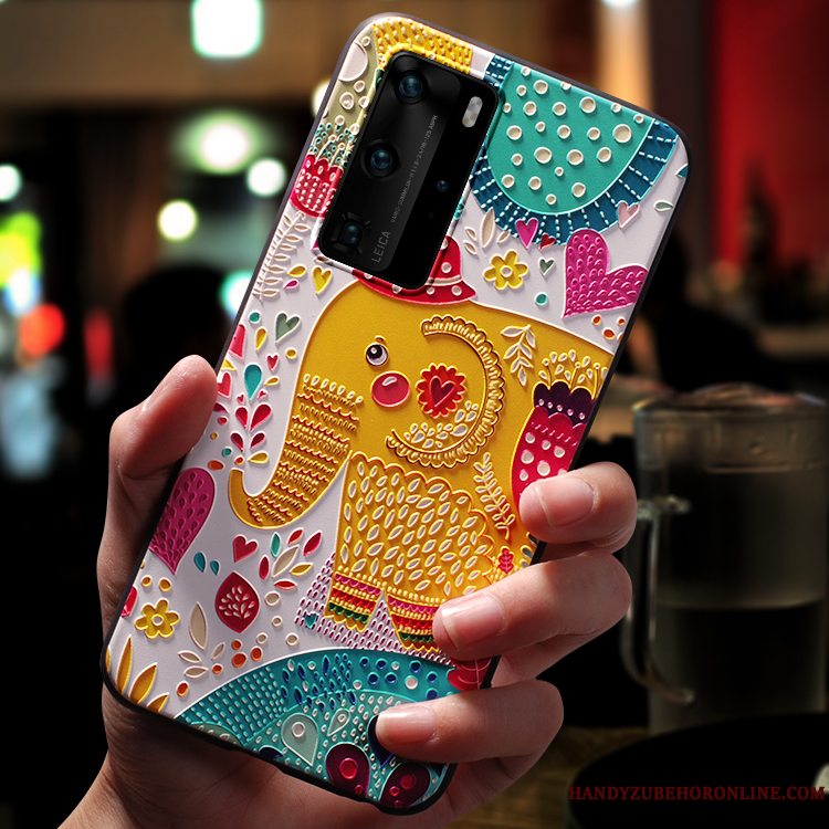 Etui Huawei P40 Pro Farve Af Personlighed Anti-fald, Cover Huawei P40 Pro Tasker Telefonsmuk