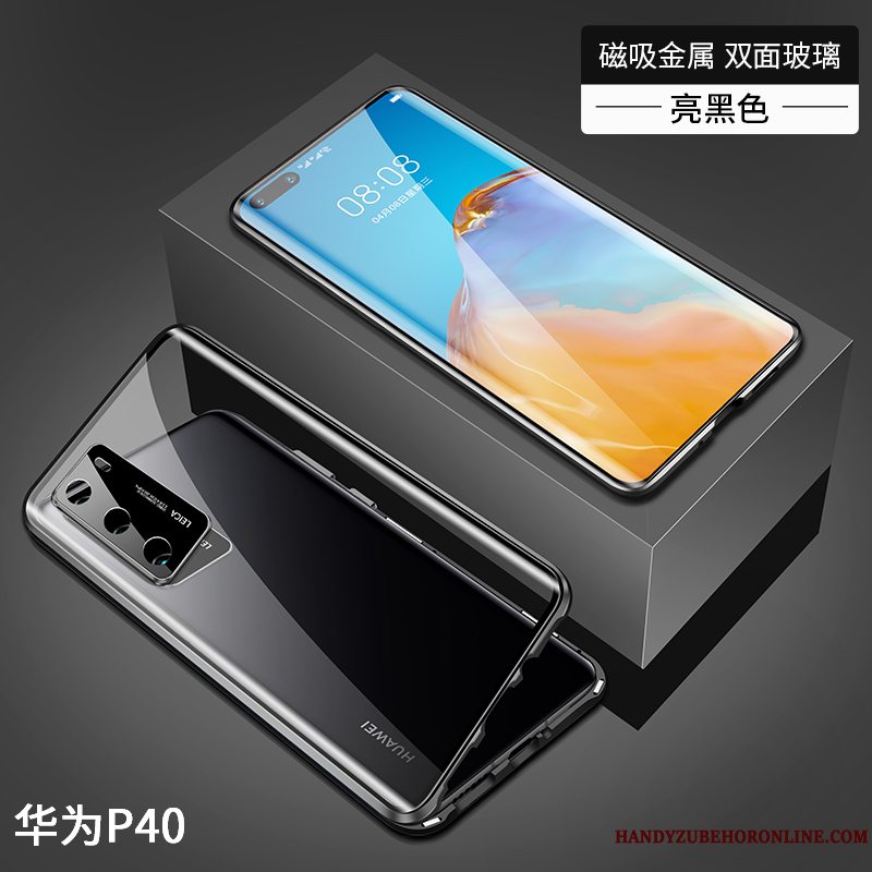 Etui Huawei P40 Tasker Af Personlighed Magnetisk, Cover Huawei P40 Metal Anti-fald Tynd