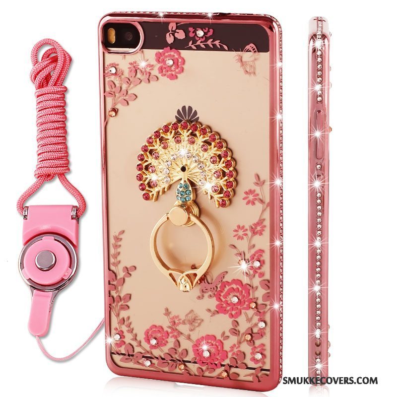 Etui Huawei P8 Strass Lyserød Telefon, Cover Huawei P8 Blød