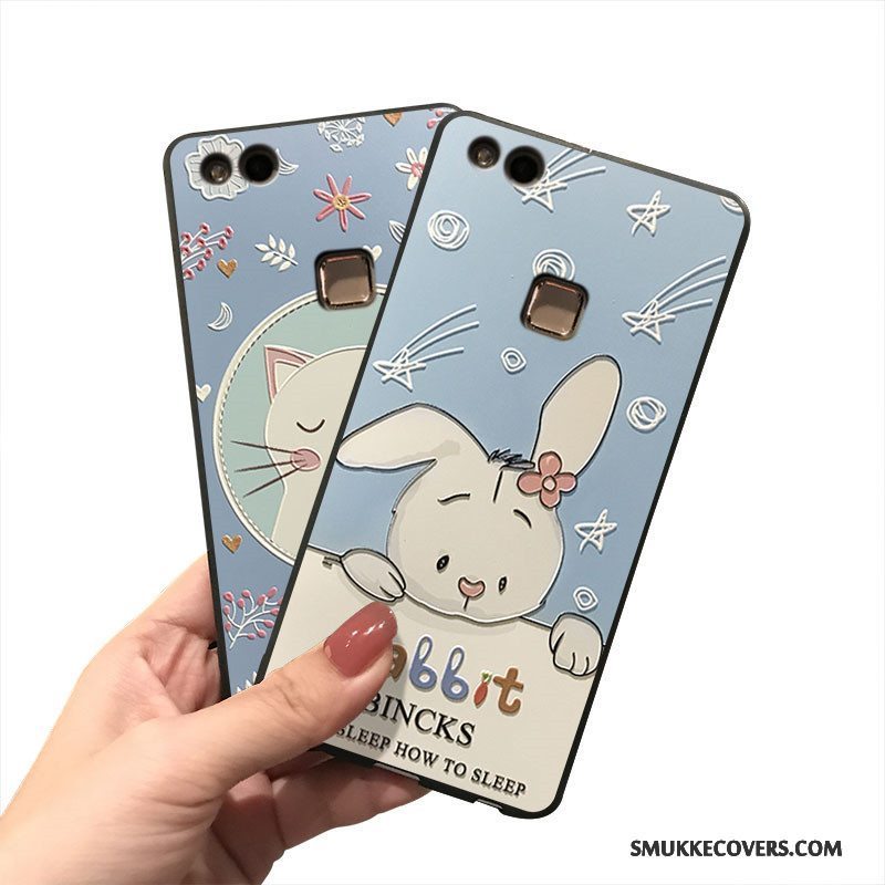 Etui Huawei P9 Lite Tasker Telefonlyseblå, Cover Huawei P9 Lite Cartoon Smuk