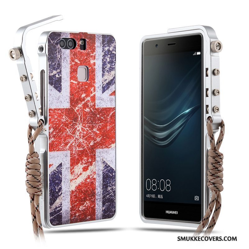 Etui Huawei P9 Plus Metal Anti-fald Rød, Cover Huawei P9 Plus Beskyttelse Af Personlighed Telefon