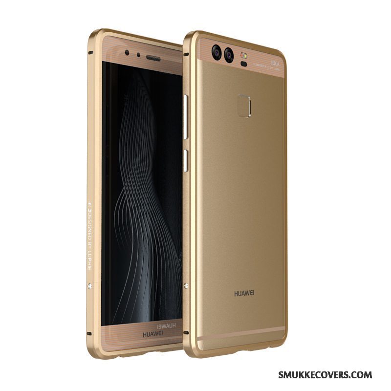 Etui Huawei P9 Plus Metal Tynd Anti-fald, Cover Huawei P9 Plus Beskyttelse Simple Guld