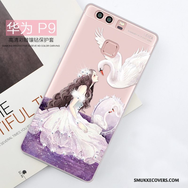 Etui Huawei P9 Plus Strass Anti-fald Telefon, Cover Huawei P9 Plus Silikone Af Personlighed Trend