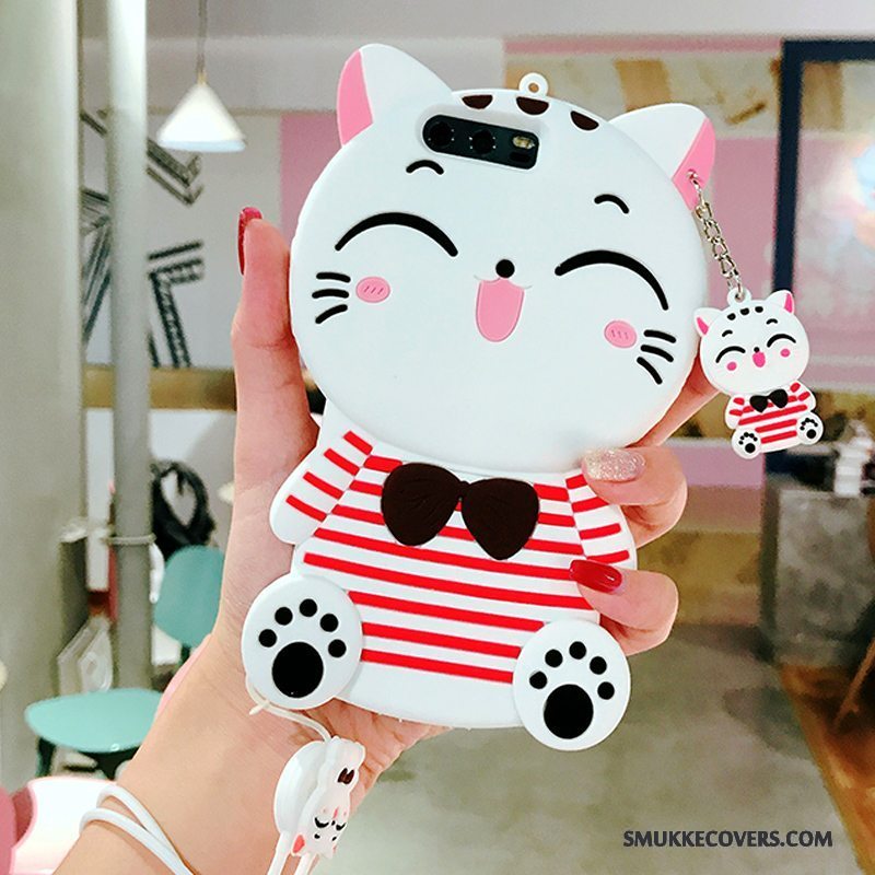 Etui Huawei P9 Plus Tasker Kat Anti-fald, Cover Huawei P9 Plus Cartoon Hvid Wealth