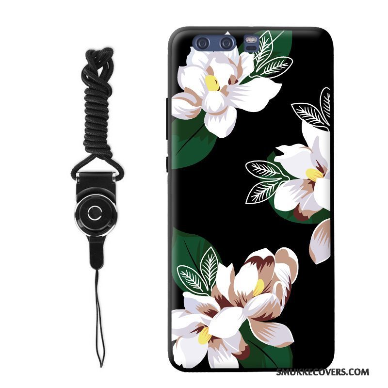 Etui Huawei P9 Plus Vintage Sort Hængende Ornamenter, Cover Huawei P9 Plus Silikone Telefonblomster
