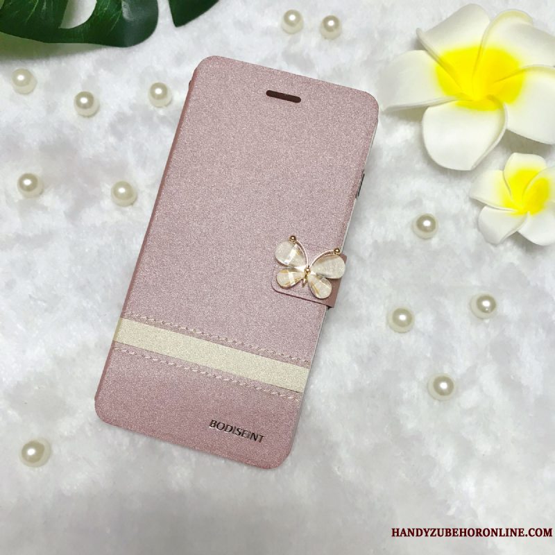 Etui Huawei Y5 2018 Læder Lyserød Telefon, Cover Huawei Y5 2018 Beskyttelse