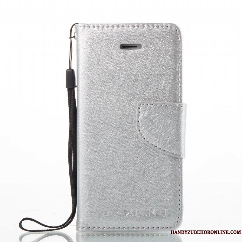 Etui Huawei Y5 2018 Tegnebog Fold Sølv, Cover Huawei Y5 2018 Beskyttelse Anti-fald Telefon