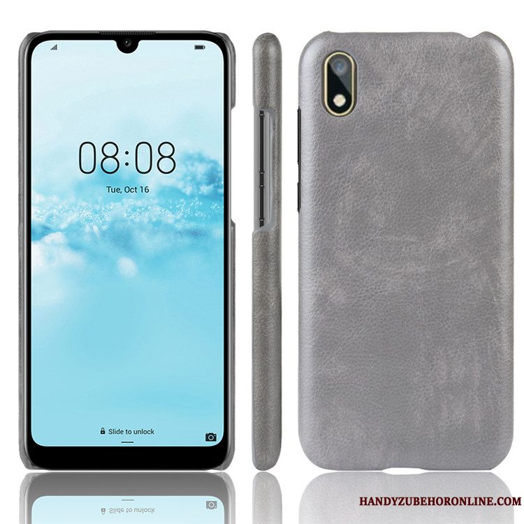 Etui Huawei Y5 2019 Læder Grå Telefon, Cover Huawei Y5 2019 Beskyttelse Litchi Mønster