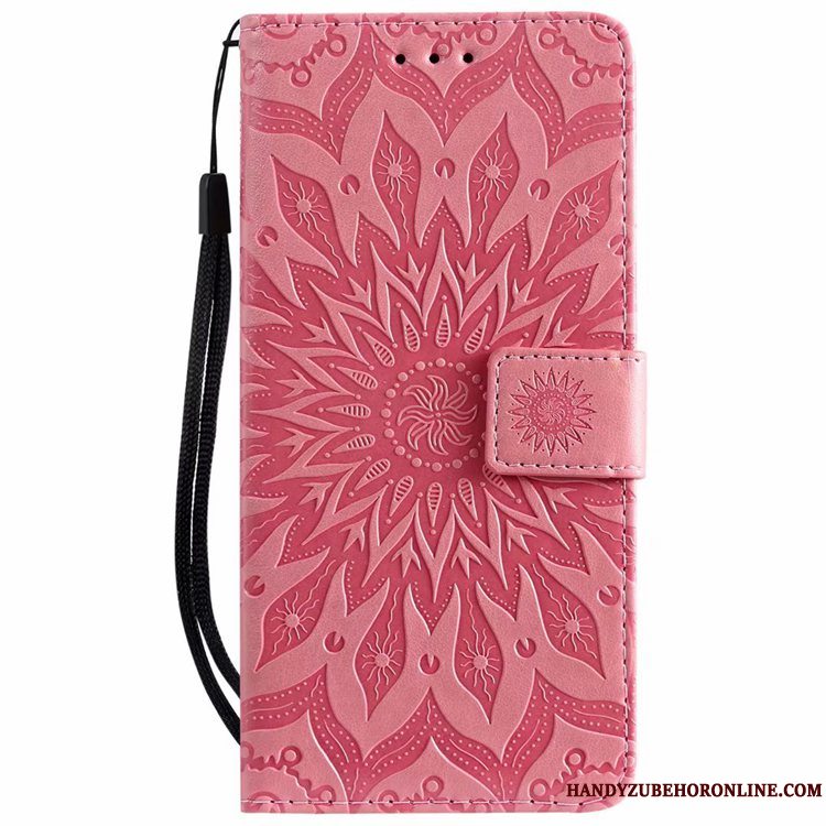 Etui Huawei Y5 2019 Tasker Lyserød Anti-fald, Cover Huawei Y5 2019 Læder Mønster Telefon