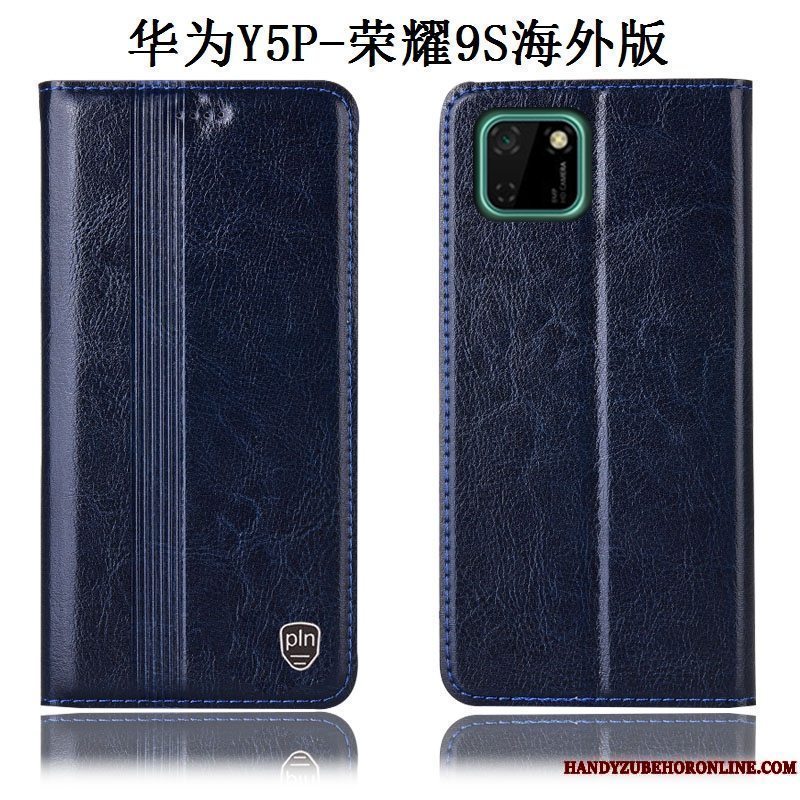 Etui Huawei Y5p Læder Anti-fald Mørkeblå, Cover Huawei Y5p Tasker Telefon