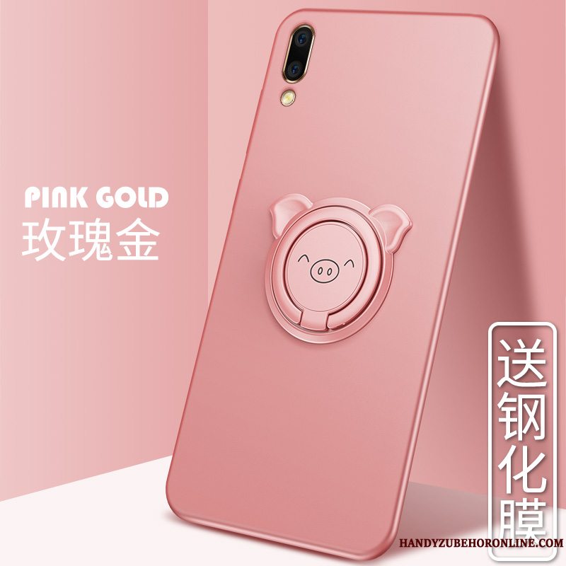 Etui Huawei Y6 2019 Beskyttelse Lyserød Anti-fald, Cover Huawei Y6 2019 Kreativ Telefontynd