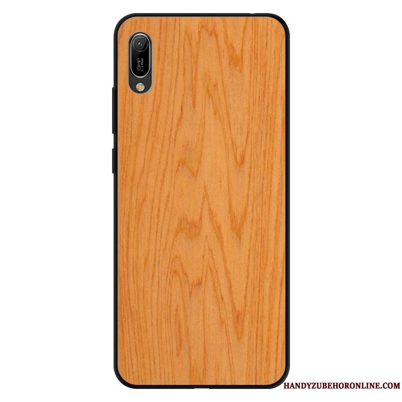 Etui Huawei Y6 2019 Blød Solid Farve Glas, Cover Huawei Y6 2019 Beskyttelse Gul Telefon
