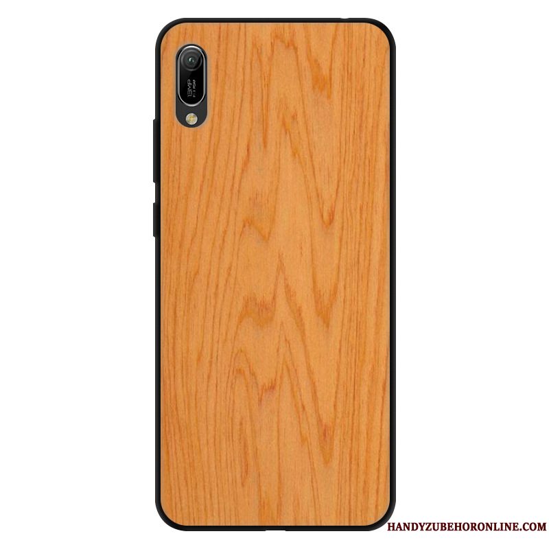 Etui Huawei Y6 2019 Blød Solid Farve Glas, Cover Huawei Y6 2019 Beskyttelse Gul Telefon