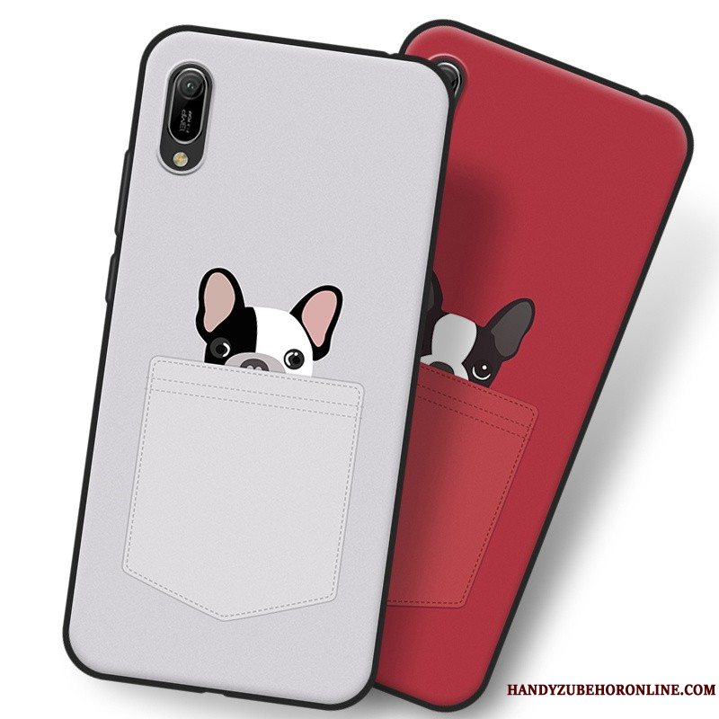 Etui Huawei Y6 2019 Blød Telefonhængende Ornamenter, Cover Huawei Y6 2019 Cartoon Rød