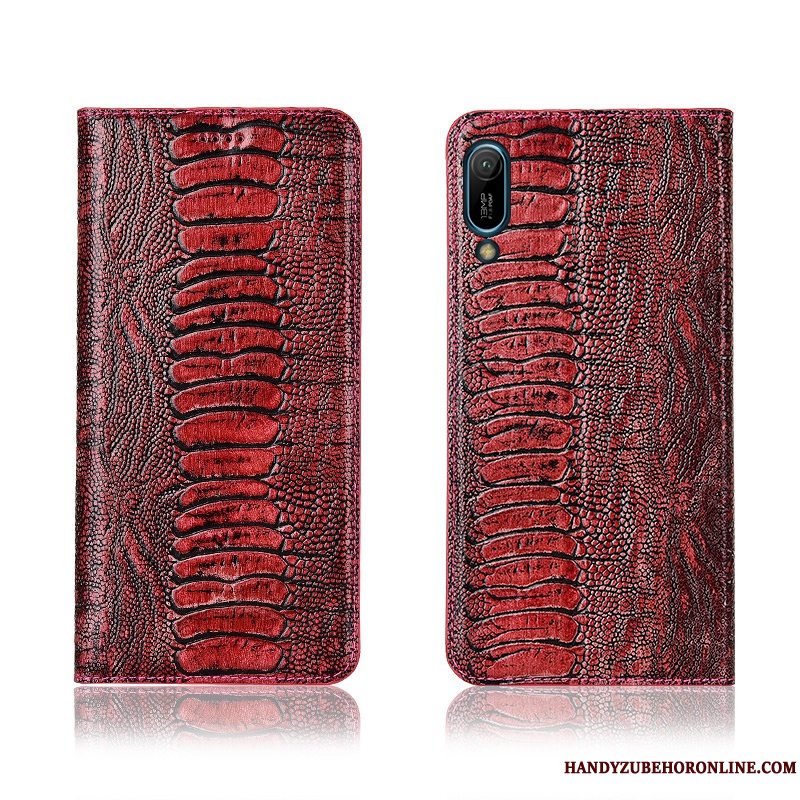 Etui Huawei Y6 2019 Folio Anti-fald Fugl, Cover Huawei Y6 2019 Blød Ny Rød