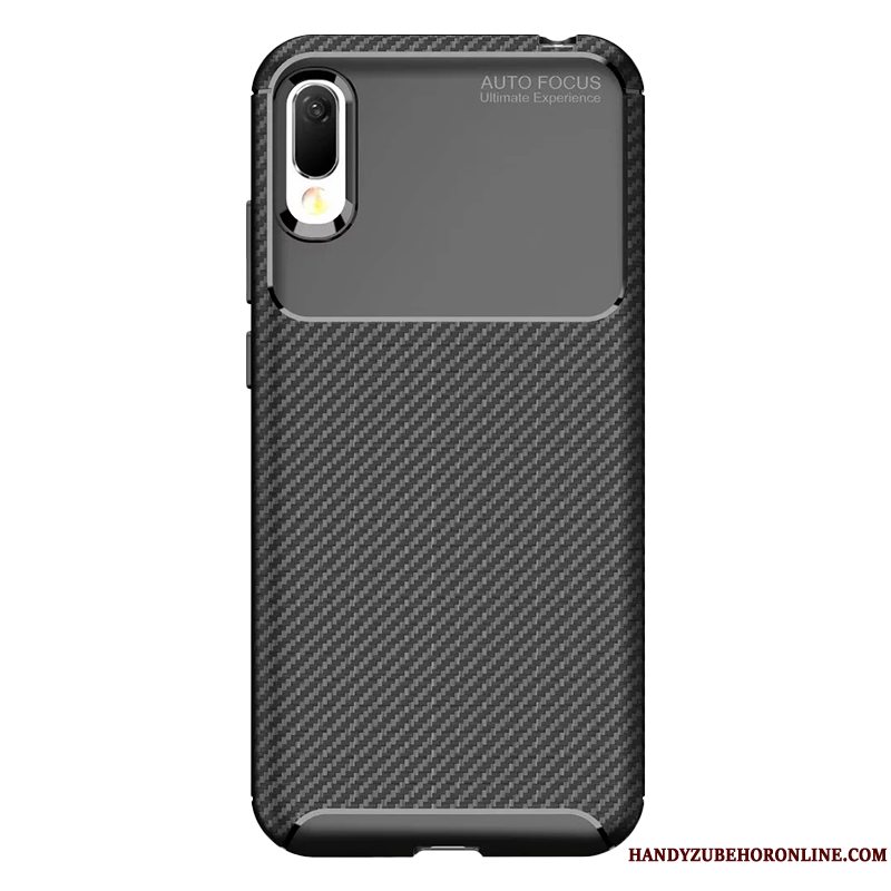 Etui Huawei Y6 2019 Tasker Blå Sort, Cover Huawei Y6 2019 Blød Telefonanti-fald