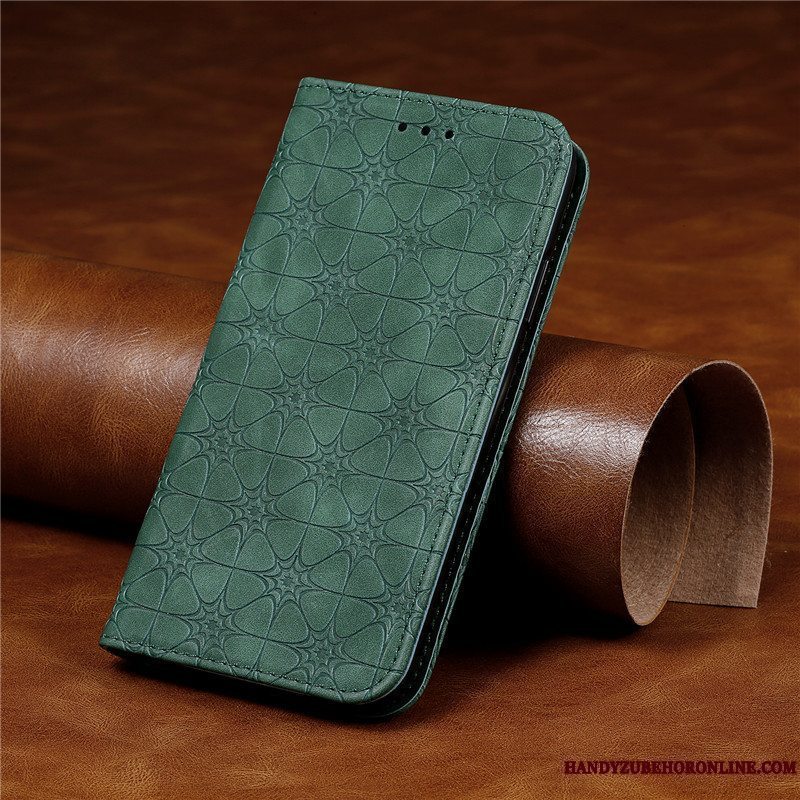 Etui Huawei Y6s Beskyttelse Heldig Telefon, Cover Huawei Y6s Læder Grøn Prægning