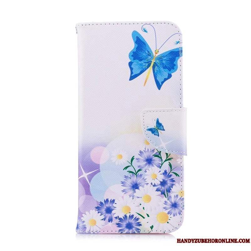 Etui Huawei Y6s Beskyttelse Sommerfugle Telefon, Cover Huawei Y6s Folio Hvid