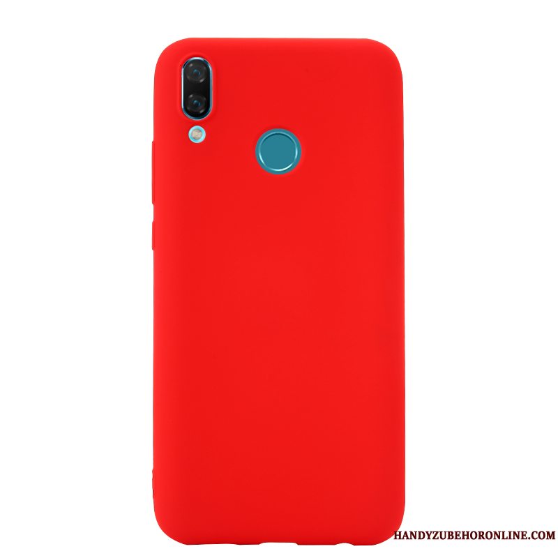 Etui Huawei Y7 2019 Blød Business Solid Farve, Cover Huawei Y7 2019 Silikone Rød Anti-fald