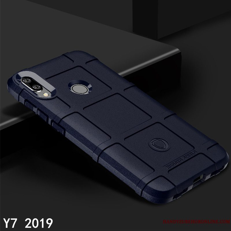 Etui Huawei Y7 2019 Kreativ Blå Mønster, Cover Huawei Y7 2019 Tasker Telefonnubuck