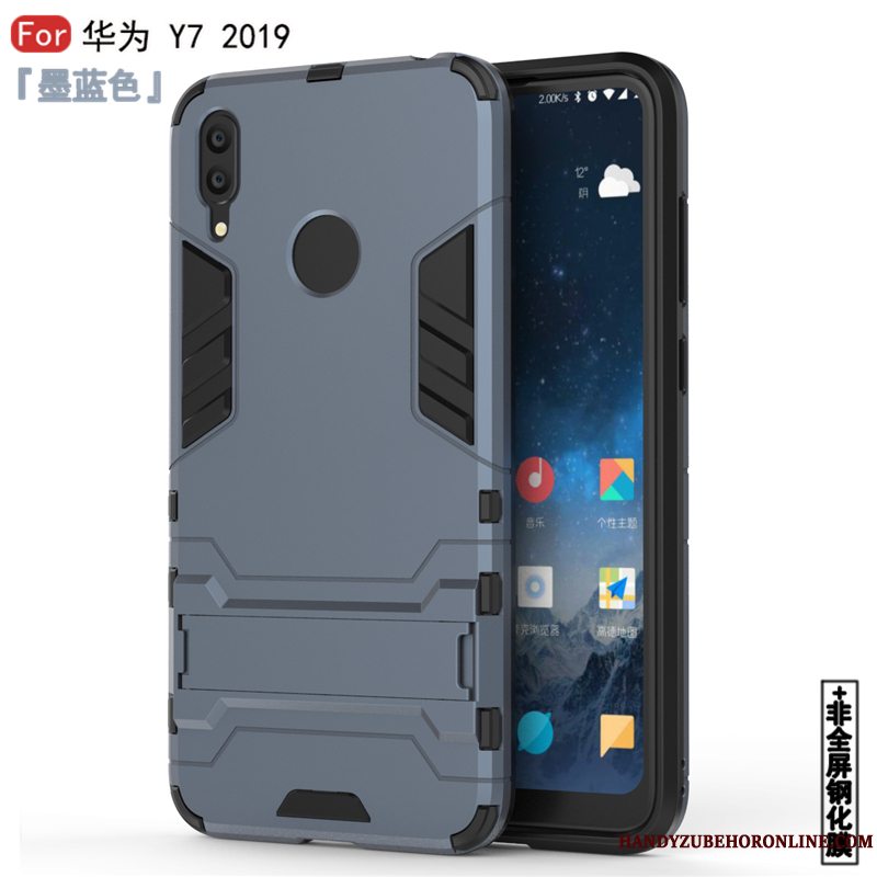 Etui Huawei Y7 2019 Mode Anti-fald Blå, Cover Huawei Y7 2019 Blød Simple Af Personlighed