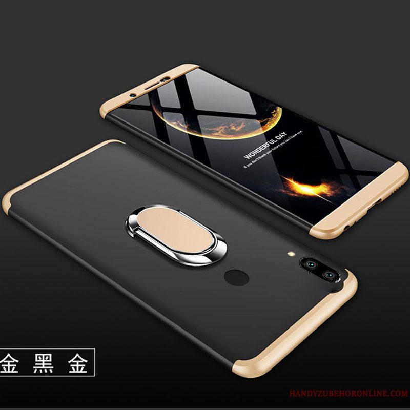 Etui Huawei Y7 2019 Tasker Trend Guld, Cover Huawei Y7 2019 Mode Nubuck Hård