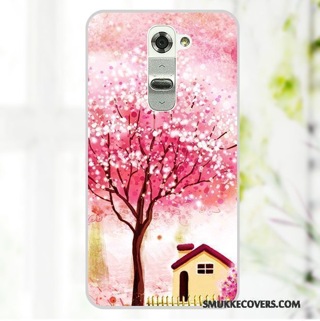 Etui Lg G2 Cartoon Bagdæksel Telefon, Cover Lg G2 Malet Lyserød