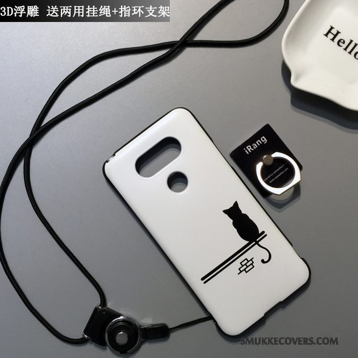 Etui Lg G5 Silikone Nubuck Telefon, Cover Lg G5 Cartoon Anti-fald Hvid