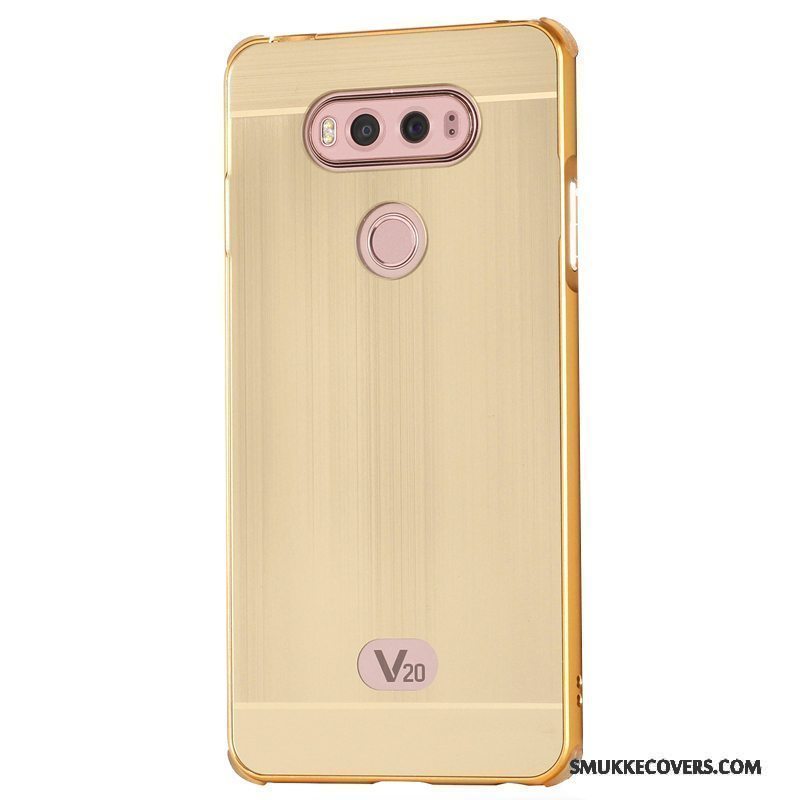 Etui Lg V20 Metal Telefonguld, Cover Lg V20 Beskyttelse Anti-fald Ramme