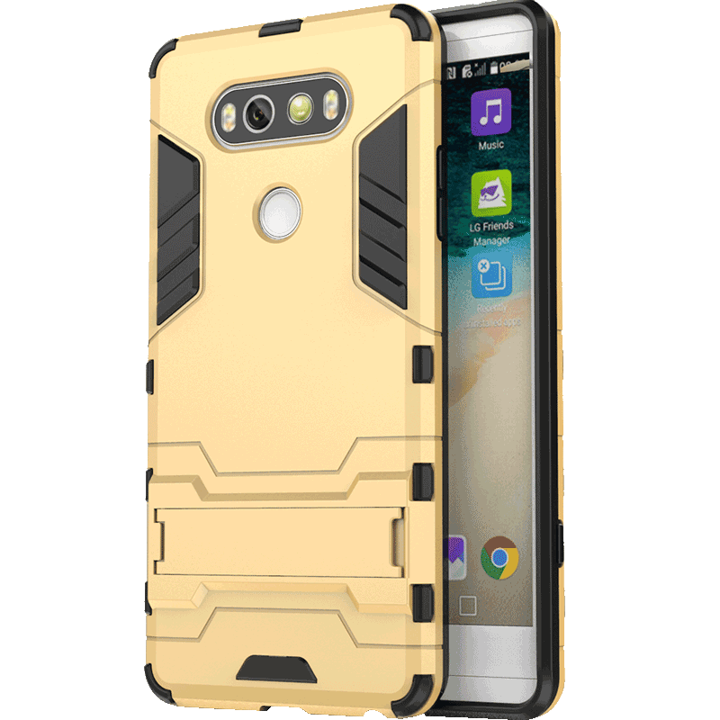 Etui Lg V20 Support Hård Guld, Cover Lg V20 Blød Anti-fald Telefon