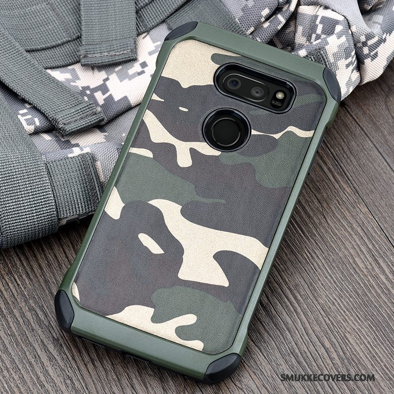 Etui Lg V30 Beskyttelse Grøn Telefon, Cover Lg V30 Blød Camouflage Trend