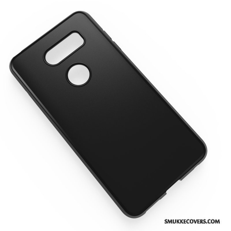 Etui Lg V30 Tasker Nubuck Sort, Cover Lg V30 Blød Skridsikre Telefon