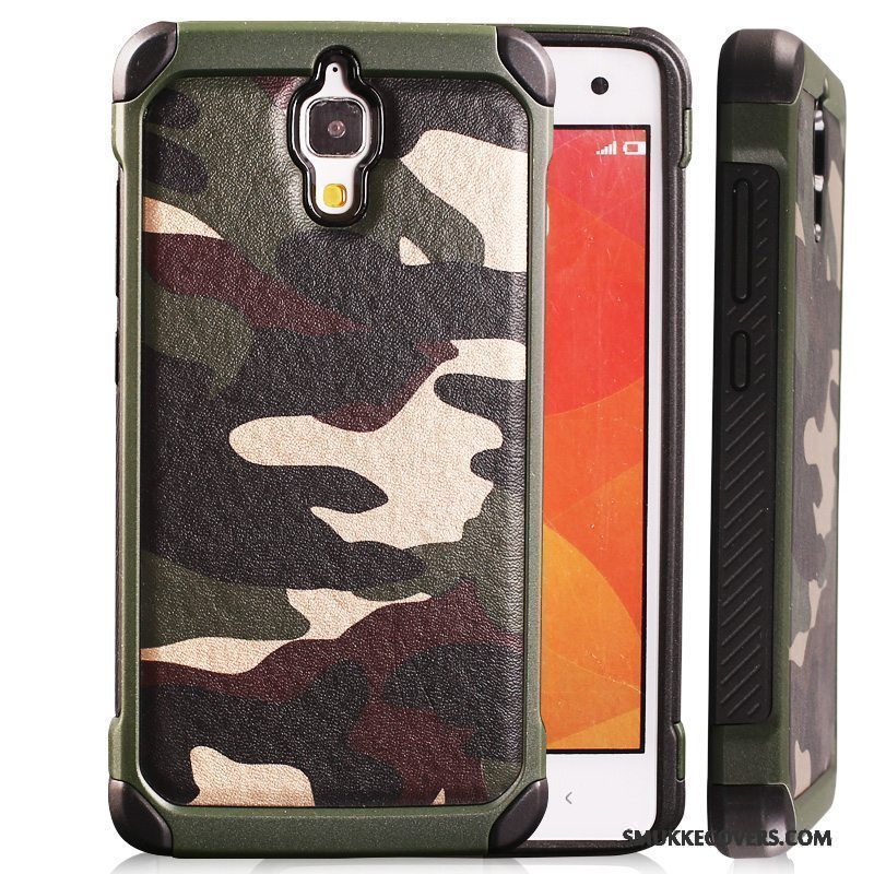 Etui Mi 4 Tasker Anti-fald Camouflage, Cover Mi 4 Beskyttelse Ring Lille Sektion