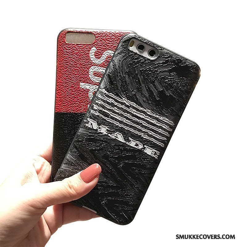 Etui Mi 6 Relief Nubuck Lille Sektion, Cover Mi 6 Blød Sort Telefon