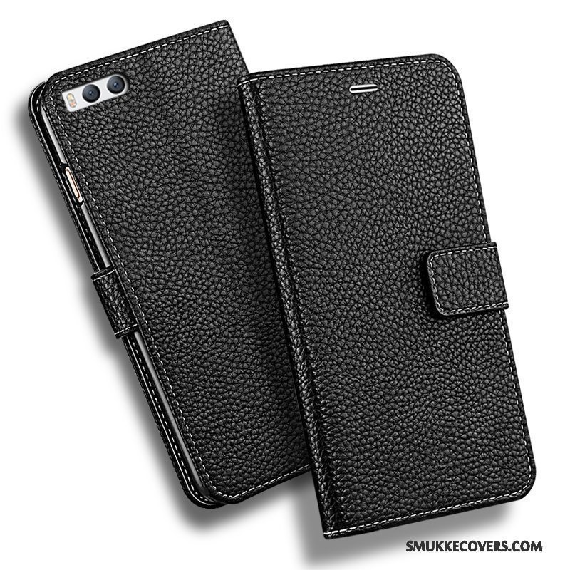 Etui Mi 6 Tasker Telefonsort, Cover Mi 6 Folio Trend Anti-fald