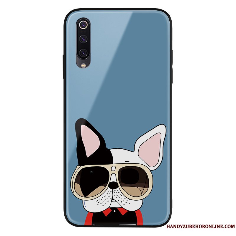 Etui Mi A3 Cartoon Smuk Hund, Cover Mi A3 Kreativ Telefonblå