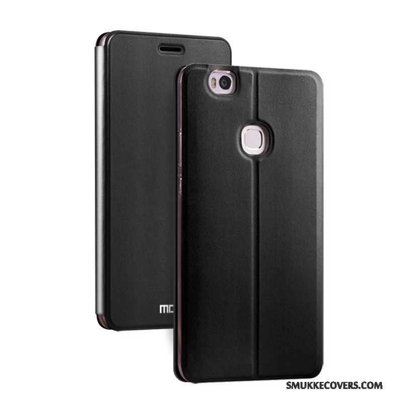 Etui Mi Max 2 Folio Anti-fald Lille Sektion, Cover Mi Max 2 Læder Telefonsort