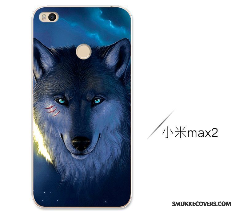 Etui Mi Max 2 Malet Lille Sektion Telefon, Cover Mi Max 2 Kreativ Mørkeblå Anti-fald