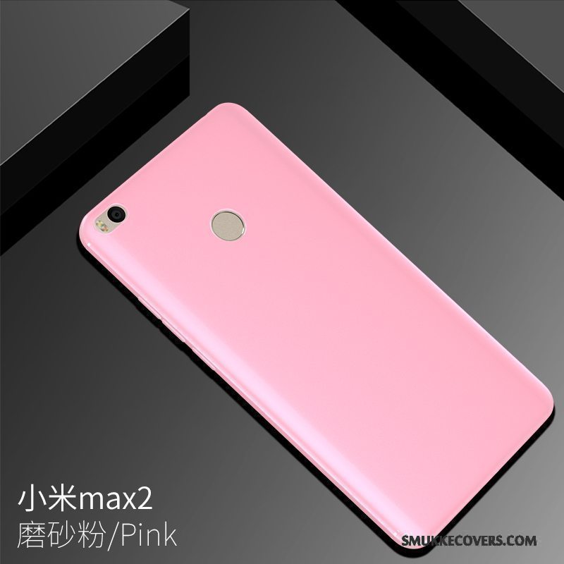 Etui Mi Max 2 Silikone Hærdning Nubuck, Cover Mi Max 2 Telefonlyserød