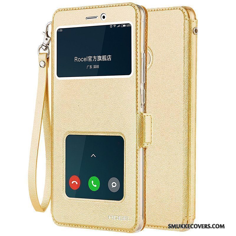 Etui Mi Max 2 Tasker Telefonanti-fald, Cover Mi Max 2 Silikone Lille Sektion Guld