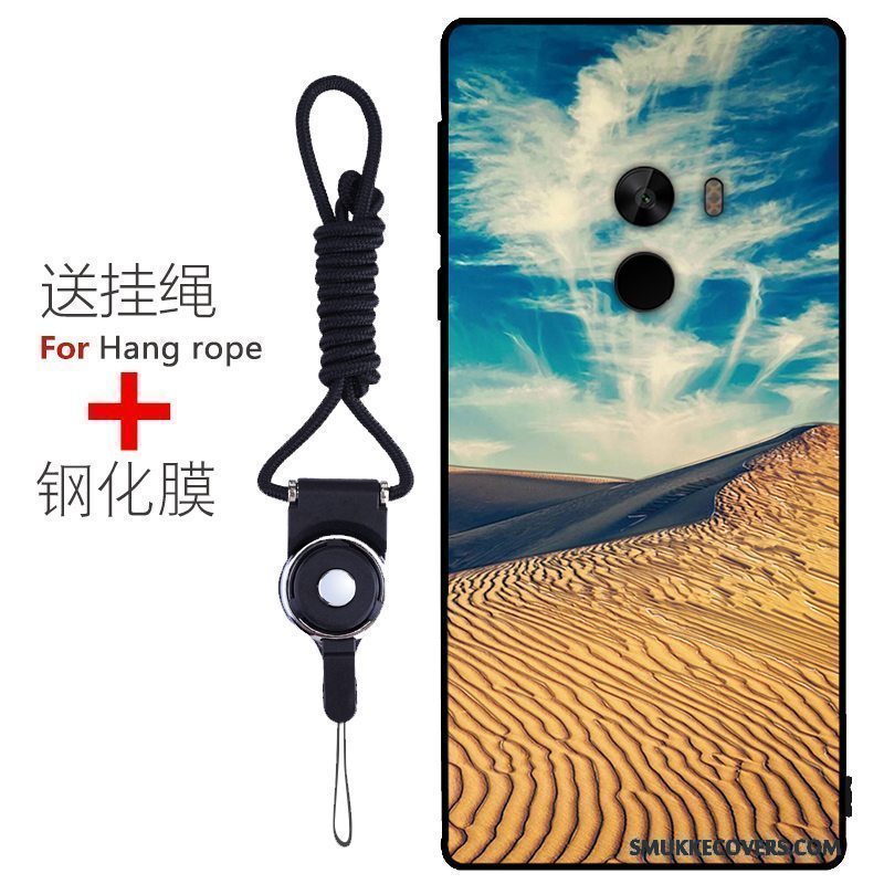 Etui Mi Mix 2 Beskyttelse Anti-fald Blå, Cover Mi Mix 2 Blød Nubuck Lille Sektion