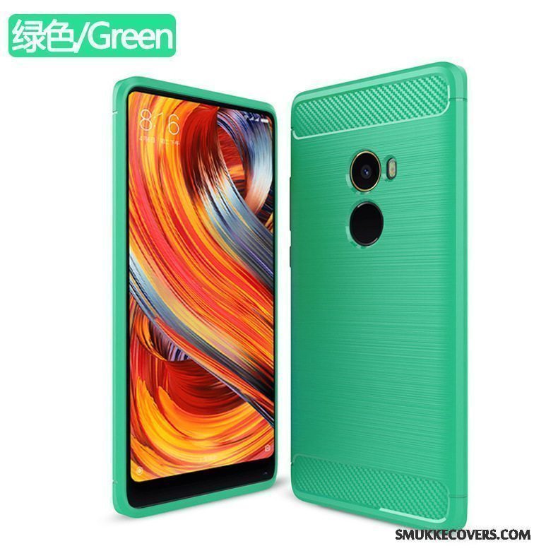 Etui Mi Mix 2 Blød Anti-fald Grøn, Cover Mi Mix 2 Tasker Nubuck Telefon