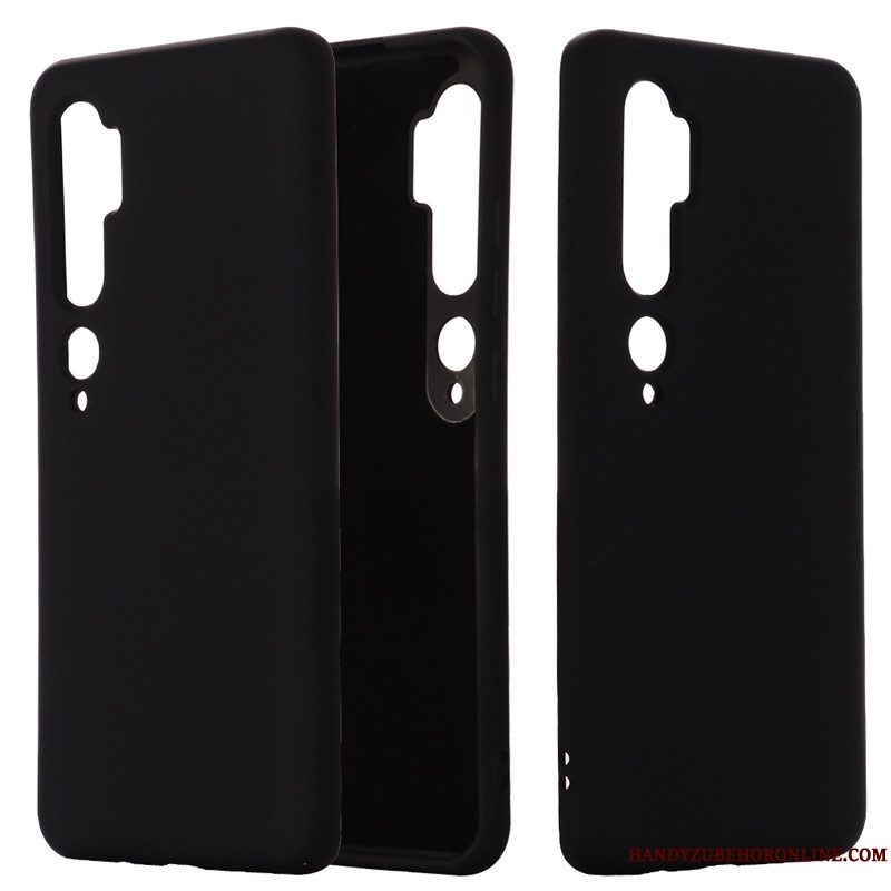 Etui Mi Note 10 Blød Lille Sektion Nubuck, Cover Mi Note 10 Beskyttelse Sort Telefon